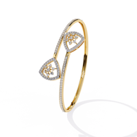 Bracelet jonc de luxe en argent 925 avec moissanite, design bouclier à coupe triangulaire, pour femme, à porter au quotidien