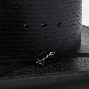 Chapeau de cowboy noir unisexe à large bord, décontracté, pour l'extérieur, printemps-été, taille adulte 56-58 cm - Product Image 5