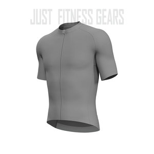 Just Fitness Gears – maillot de cyclisme pour hommes et femmes, manches courtes, couleur unie, noir, vêtements de sport d'été - Product Image 4