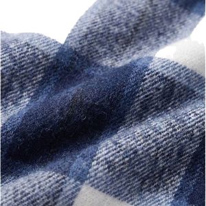 Chaqueta Larga de Punto a Cuadros Azul Marino y Blanco para Mujer, con Botones al Frente, Estilo Oversize, Informal, Abrigo Cálido a Cuadros, Personalizable OEM - Product Image 6