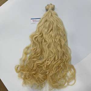 Producto Premium Feb # Extensiones de Cabello Rubio Platino 613, Textura Ondulada Natural, Sin Latón, Tono Frío, Cabello Humano Virgen - Product Image 1