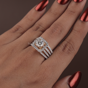 Anillo de Novia de Lujo para Mujer en Plata, Oro de 10K, Oro de 14K, Oro de 18K, con Moissanita de Corte Redondo de 1.5 Quilates, Joyería Fina para Boda - Product Image 1