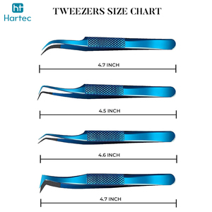 Wholesale Rate Custom Blue Finish Ultra-Fine Tips Diamond-Textured Handle Premium Quality Eyelash Extension and Volume Tweezers - Product Image 3