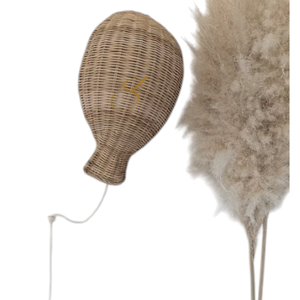 Rattan wall <b>balloon</b> - Size L - Bohemian decoration for children's room - Product Image 2