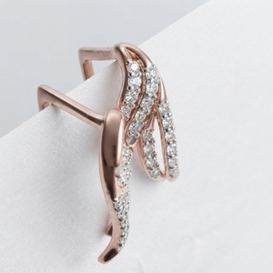 Round Lab Grown & Natural Diamond <b>Earrings</b> in 9K Rose Gold | 0.51 CT Women's <b>Fine</b> Jewelry - Product Image 2