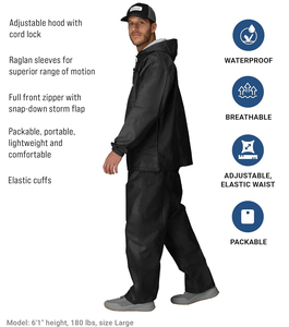 Ensemble de vêtements de pluie haut de gamme pour hommes et femmes, conçu pour la randonnée, le camping, le trekking, les voyages et les activités de plein air - Product Image 4