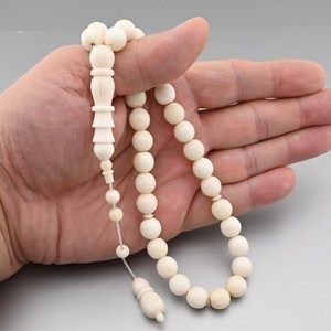 Artisan Eco-Friendly Modern Bone Tasbih 33 Beads Muslim Prayer <b>Rosary</b> Necklace - Product Image 2