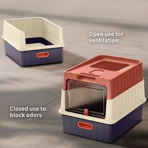 Lettiera per Gatti Rossa Ergonomica con Cassetto Semplice, in Plastica PP Resistente, Controllo tramite App, Design Salvaspazio - Product Image 2