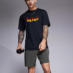 Ensemble 2 pièces décontracté pour homme, 100 % coton, imprimé, écologique, séchage rapide, respirant, pour l'été, sport et entraînement - Product Image 5