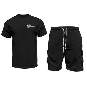Ensemble décontracté pour homme, respirant et léger, tenue deux pièces pour l'été, ensemble de shorts streetwear en vente - Product Image 1