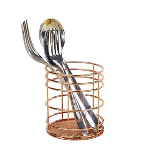 Soporte de Cubiertos de Metal de Doble Alambre Moderno al por Mayor, Acabado Dorado, Organizador de Cucharas, Diseño Cuadrado, Escurridor de Vajilla Ecológico - Product Image 5