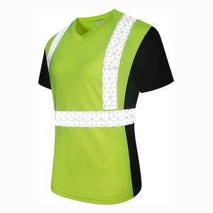 เสื้อยืดเซฟตี้ผู้ชาย Econex Sports สีน้ำเงินสะท้อนแสง ป้องกันรอยยับ แห้งเร็ว มองเห็นได้ชัดเจน สำหรับงานตรวจสอบด้วยเครื่องตรวจจับเข็ม - Product Image 2