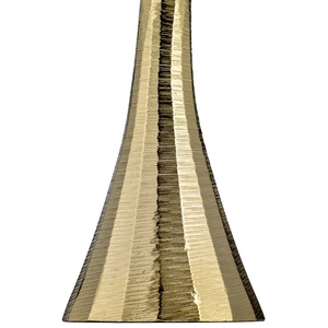 Élégant support de bougie conique doré avec finition texturée côtelée, design élégant en forme d'heure de nuit, parfait pour la décoration de maison de luxe et les événements. - Product Image 6
