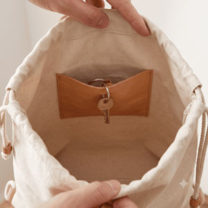 Premium Heavy-Duty Canvas <b>Drawstring</b> <b>Backpack</b> with Natural Leather Toggle | Eco-Friendly B2B Cinch Sack for Gym, Travel, Laptop - Product Image 3