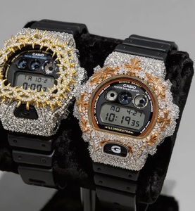 Montre numérique en or rose sertie de moissanite, bijoux hip-hop, montre-bracelet incrustée de diamants, cadeau de luxe - Product Image 1