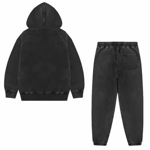 2026 Men's Solid Color Full Length Casual Wear Acid Wash Tracksuit with Side Pockets and Drawstring Closure 100% Cotton Fabric - Product Image 5