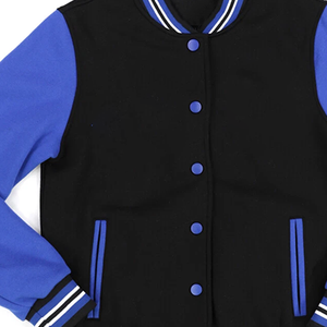 Veste universitaire ZPB en laine noire personnalisée avec broderie grecque minimaliste pour femme, style universitaire, streetwear, bomber - Product Image 3