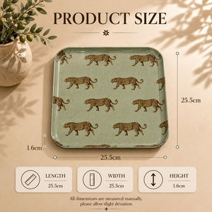 Bandeja decorativa con estampado de leopardo, bandeja cuadrada resistente a los arañazos para servir comida, bandeja decorativa duradera para té, café y aperitivos - Product Image 2