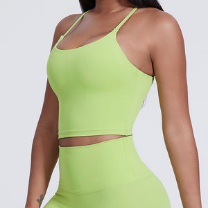 Débardeur d'été fin et nouveau pour femme, vêtement de fitness et de yoga à séchage rapide avec soutien-gorge intégré, débardeur de sport sans manches pour le yoga - Product Image 3