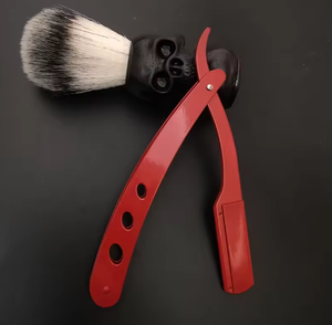 Rasoir droit professionnel pour hommes, manche en bois, motif araignée, nettoyage du visage, lame en acier inoxydable de qualité A+ - Product Image 4