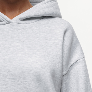 Ensemble de sweat-shirt à capuche gris pour femmes, manches longues, coupe ample, décontracté, <span class=keywords><strong>2</strong></span> pièces, jogging en coton tricoté, couleur unie, à porter toute l'année - Product Image 4