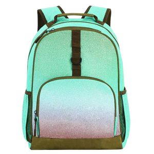 Sac à dos rose pailleté avec bordure verte, capacité 30-40L, en microfibre, sac de sport de haute qualité, étanche, marque privée - Product Image 2