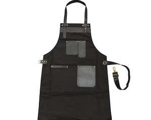 Delantal de Cocina de Algodón Gris y Negro, Resistente al Agua, Estilo Simple con Bolsillo, Sin Mangas, Tejido de Malla, Protección UV, para Uso Diario - Product Image 1