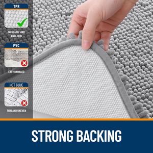 Tapis de bain en chenille extra doux 30x20, séchage rapide, lavable en machine, avec dos en caoutchouc pour salle de bain - Product Image 4