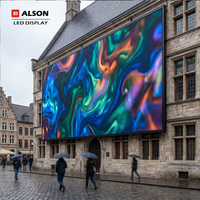 شاشة عرض LED خارجية من ALSON، لوحة إعلانات ملونة بالكامل، جدار فيديو LED مثبت على واجهة المباني للاستخدام التجاري