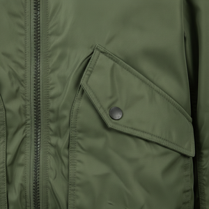 Chaqueta Bomber Verde Oliva para Hombre con Cierre de Cremallera, Cuello Alto, Estilo Casual para Otoño, Corte Regular, Material de Poliéster - Product Image 6