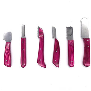 Cuchillos de peluquería profesional de calidad premium, juego OEM de herramientas para el cuidado de mascotas con mango de madera para cardar y cuidar el pelaje de perros de Tegra - Product Image 2