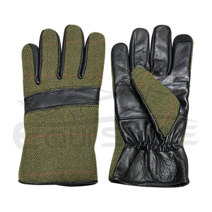 Guantes de Piel de Oveja Auténtica con Tela Tweed, para Invierno, Casuales, Largos hasta la Muñeca, con Pantalla Táctil, Ecológicos, Unisex, a la Moda - Product Image 1