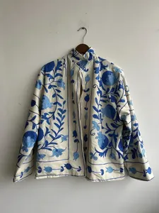 Suzani Embroidery <b>Velvet</b> Vintage <b>Coat</b> Boho Handmade Winter Jacket Floral Ethnic Kimono Outerwear Festival Statement <b>Women</b> - Product Image 1