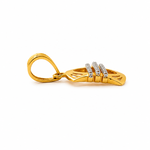 Pendentif barre en or jaune 18 carats avec diamants Namivaa pour homme et femme, poli miroir, géométrique, pour usage quotidien, cadeau de fête, bijoux de luxe micro-pavés - Product Image 4