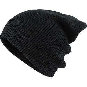 Vintage Black Ribbed Knit Beanie-Unisex Winter <b>Warm</b> <b>Hat</b> Soft Stretch Spandex/Cotton Minimalist Streetwear Essential - Product Image 2