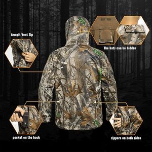 Ensemble veste et pantalon de chasse camouflage pour homme, vêtements d'extérieur imperméables en softshell, vêtements d'automne - Product Image 5