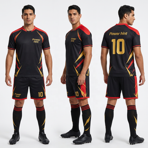 Nouveaux maillots de foot et shorts de sublimation personnalisés, design tendance, nom et numéro d'équipe personnalisés, uniforme de football respirant pour hommes - Product Image 1
