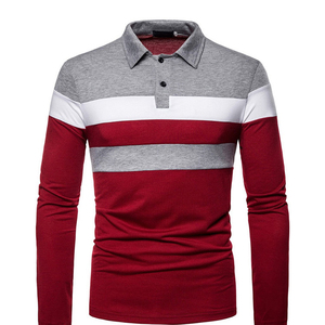 Chemise décontractée pour homme à manches longues 100 % coton respirant et écologique avec design color block - Product Image 1