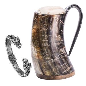 MEJOR CALIDAD CUERNO DE BUFALO TAZA GRANDE Artesanía Pulido Cuerno vikingo Taza Producto de ágata de alta calidad Restaurante Beber - Product Image 4
