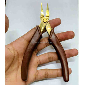 Needle Nose Pliers Jewelry Plating 5 Inch Stainless Steel Brown Grip Precision Beading <b>Wire</b> <b>Craft</b> Tool ZETOMED PRO for - Product Image 2