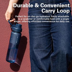 Borraccia Sportiva in Tritan Senza BPA da 32oz, Trasparente Satinata con Tappo a Flusso Rapido, Bocca Larga e Design Antigoccia - Product Image 2