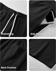 Short de sport d'été vintage délavé à l'acide, coupe courte, séchage rapide, effet usé - Product Image 3