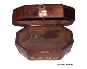 Tirelire en bois poli écologique faite à la main, boîte à monnaie, cadeau d'anniversaire pour enfants, garçons, filles, adultes, avec incrustation en laiton et bois de rose - Product Image 6