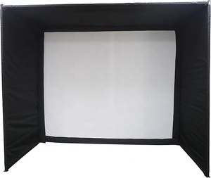 Recinto de simulador de golf cuadrado negro deportivo de impacto con sistema Bungee - Product Image 1