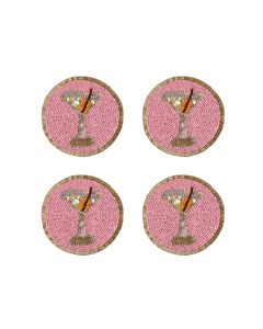 Sous-verres brodés à la main avec perles pour la décoration intérieure de boutiques et les collections de cadeaux - Product Image 1