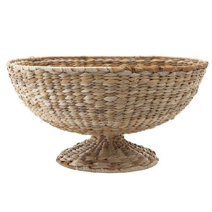 Corbeille à fruits en rotin tressé artisanale sur piétement, panier de rangement décoratif sur pied pour comptoir de cuisine - Product Image 5