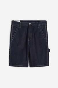 2026 Wholesale Price New Style High Street Knee Length Straight Loose Light Blue Denim <b>Jeans</b> Shorts for Men - Product Image 3
