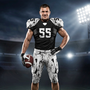 Highest Demanded American Football Uniform in White Black Color with Latest Pattern Design Custom Sublimation Print - Product Image 5