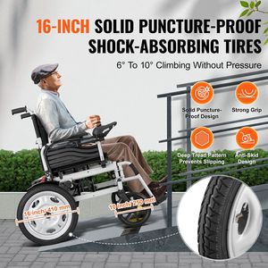 Fauteuil roulant électrique pour adultes et seniors, capacité de poids de 265 lb, largeur de 17,5 pouces, léger, pliable, motorisé - Product Image 5