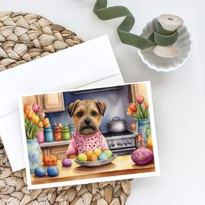 Lunatique Pâques Border Terrier Design Pack de 8 cartes de note A7 vierges avec enveloppes pour saluer des fins décoratives Taille 5x7 - Product Image 2